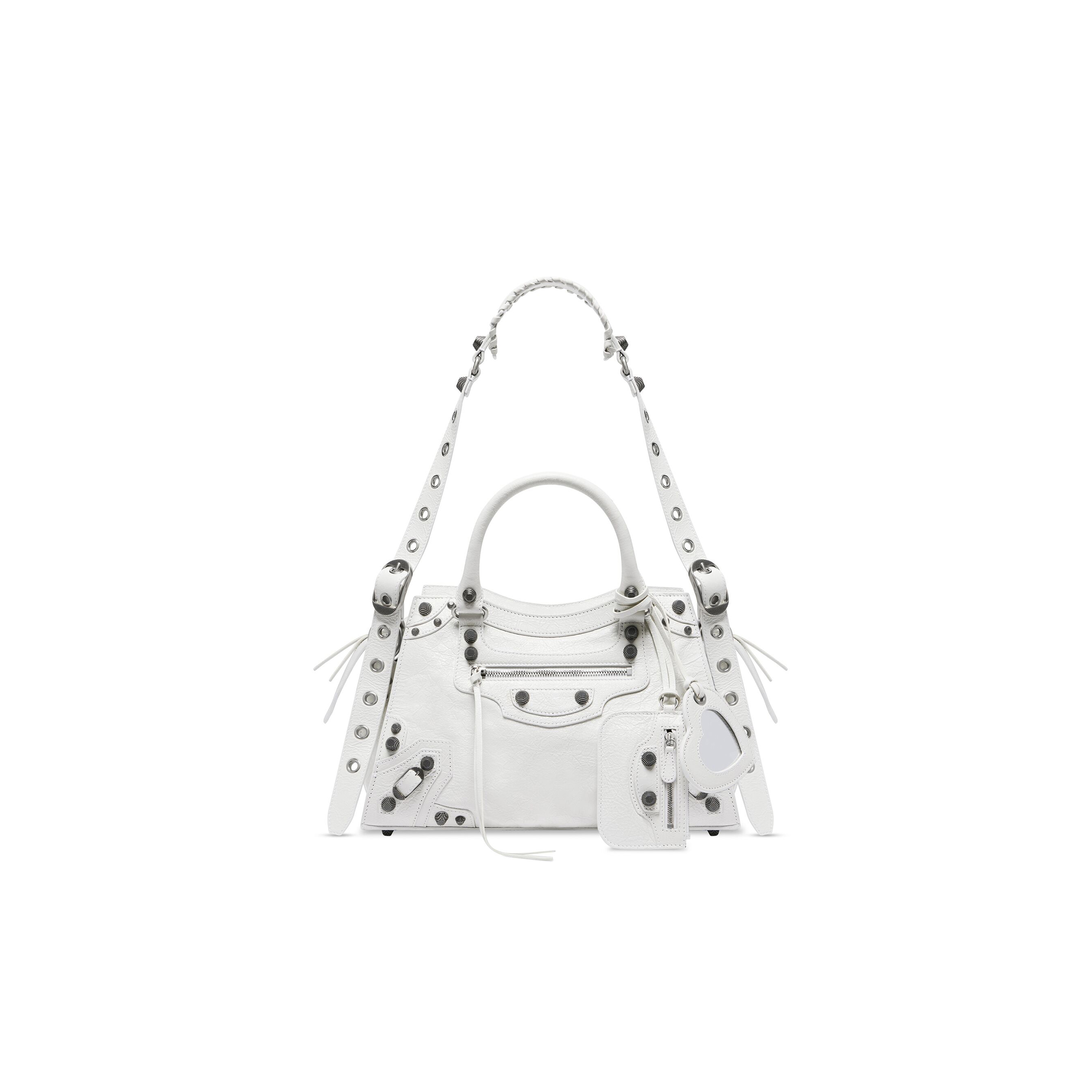 BALENCIAGA SMALL WHITE NEO CAGOLE CITY HANDBAGS FOR WOMEN 736046210B09104 (33*20.8*13.5cm)